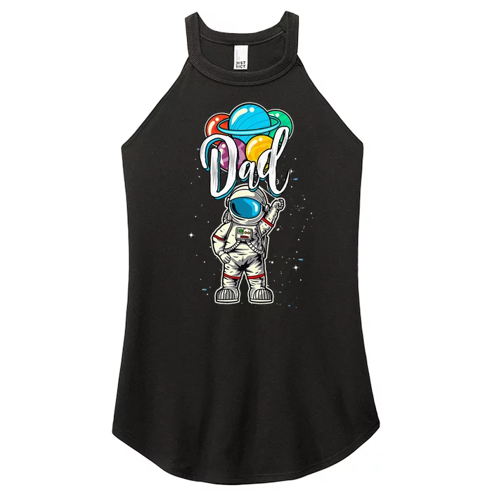 Dad Birthday Funny Astronaut in Space Gifts Lover Women’s Perfect Tri Rocker Tank