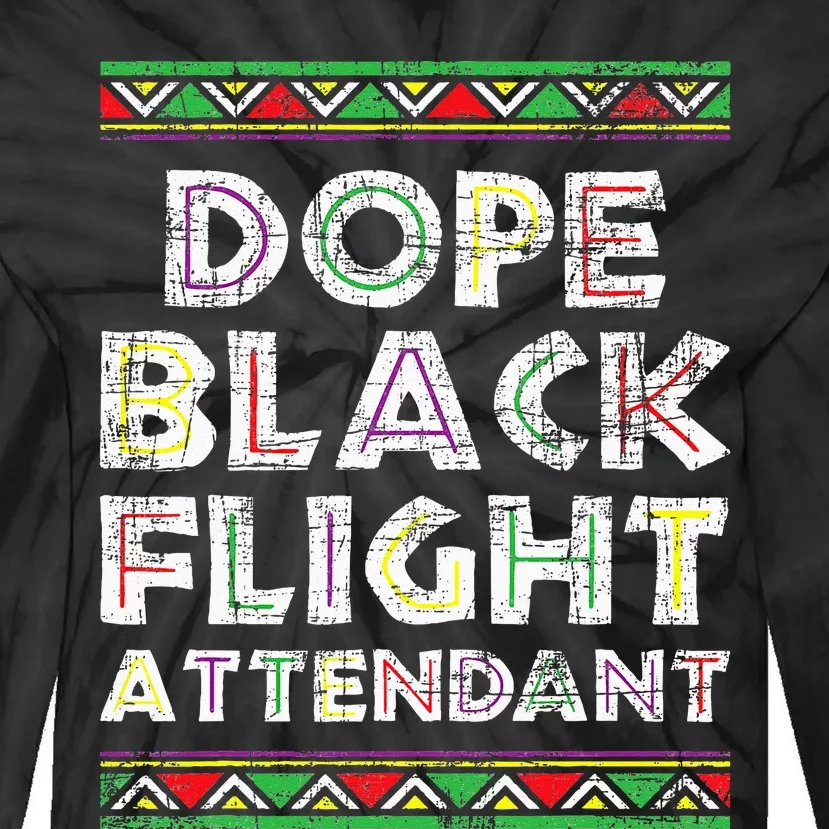 Dope Black Flight Attendant African American Stewardess Tie-Dye Long Sleeve Shirt