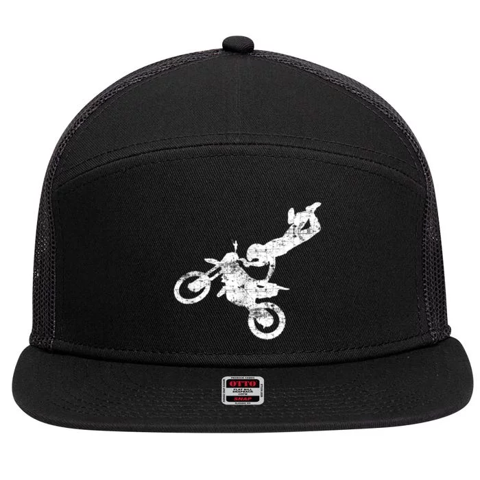 DIRT BIKE FREESTYLE Motocross Enduro 7 Panel Mesh Trucker Snapback Hat