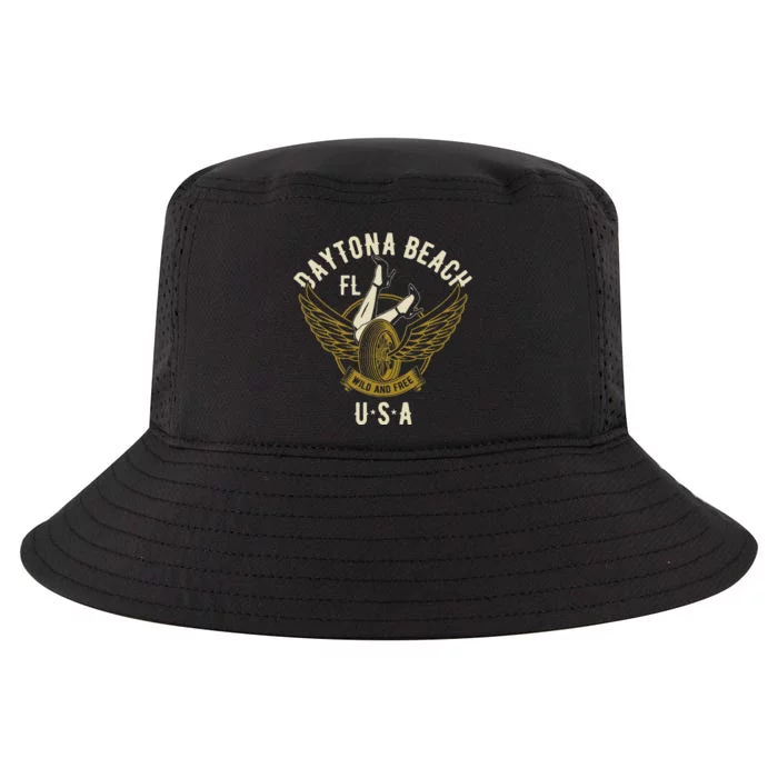 Daytona Beach Fl Legs In Heels Hotrod Biker Wings Cool Comfort Performance Bucket Hat