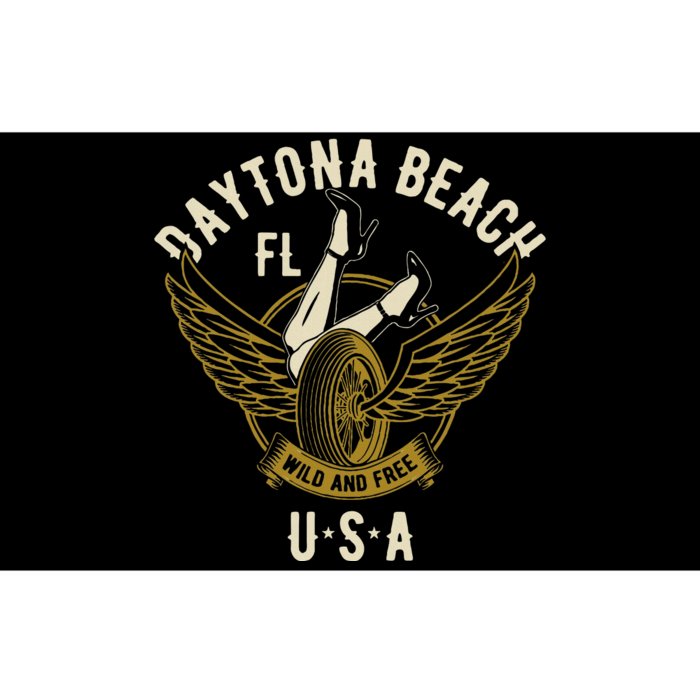 Daytona Beach Fl Legs In Heels Hotrod Biker Wings Bumper Sticker