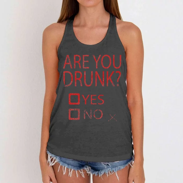 Drink Beer For Wasted Drunk Test Checklist Women's Knotted Racerback Tank