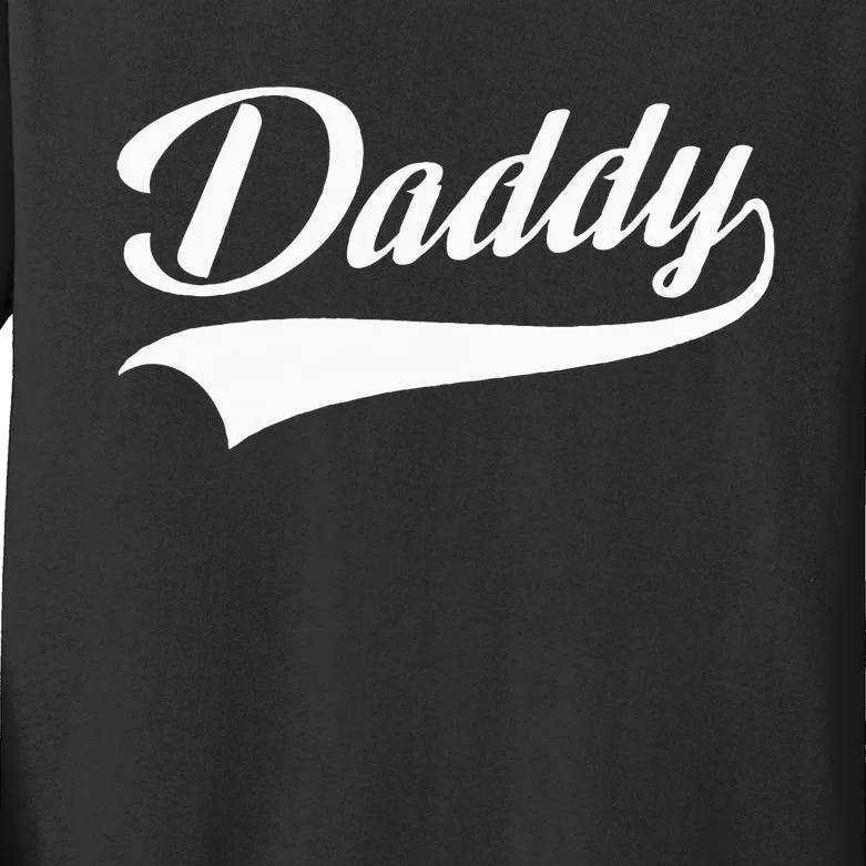 Daddy Best Father Throwback Sporty Design Classic Kids Long Sleeve Shirt