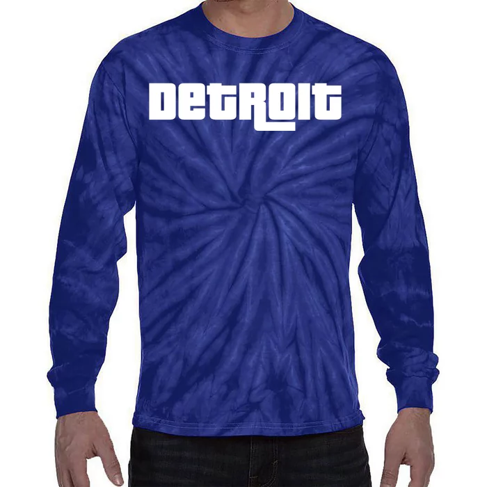 Detroit Bold Future Style Logo Tie-Dye Long Sleeve Shirt