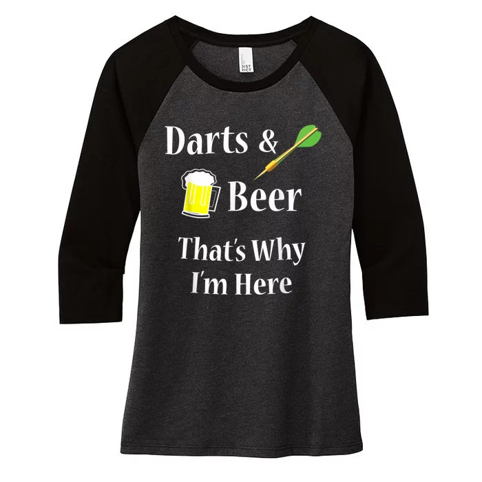 Darts Beer Funny For Dart Player Women's Tri-Blend 3/4-Sleeve Raglan Shirt