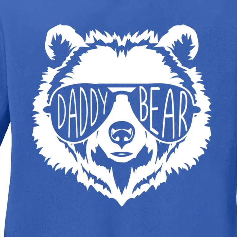 Daddy Bear Face With Sunglasses Gift Ladies Long Sleeve Shirt