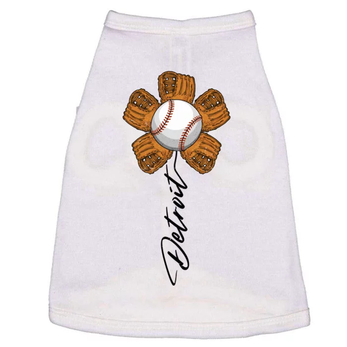 Detroit Baseball Flower Sports Fan Doggie Tank