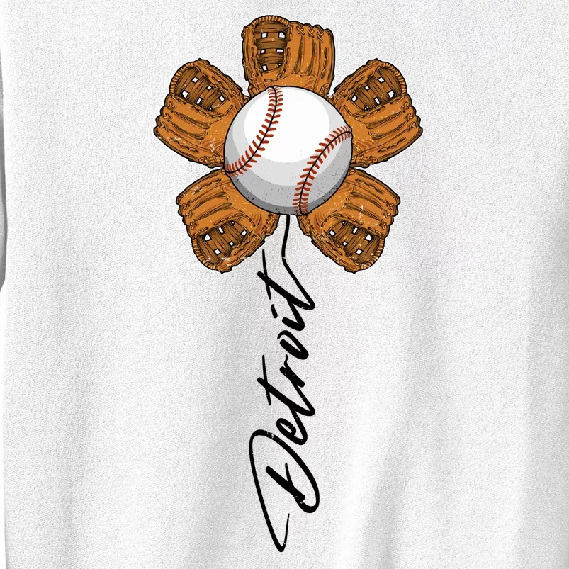 Detroit Baseball Flower Sports Fan Sweatshirt