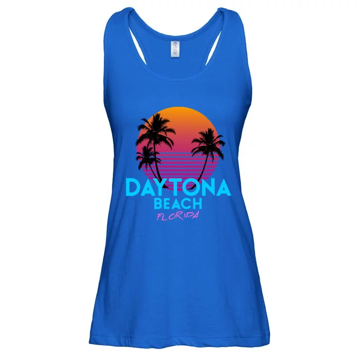 Daytona Beach Florida Retro 80s Gift Ladies Essential Flowy Tank