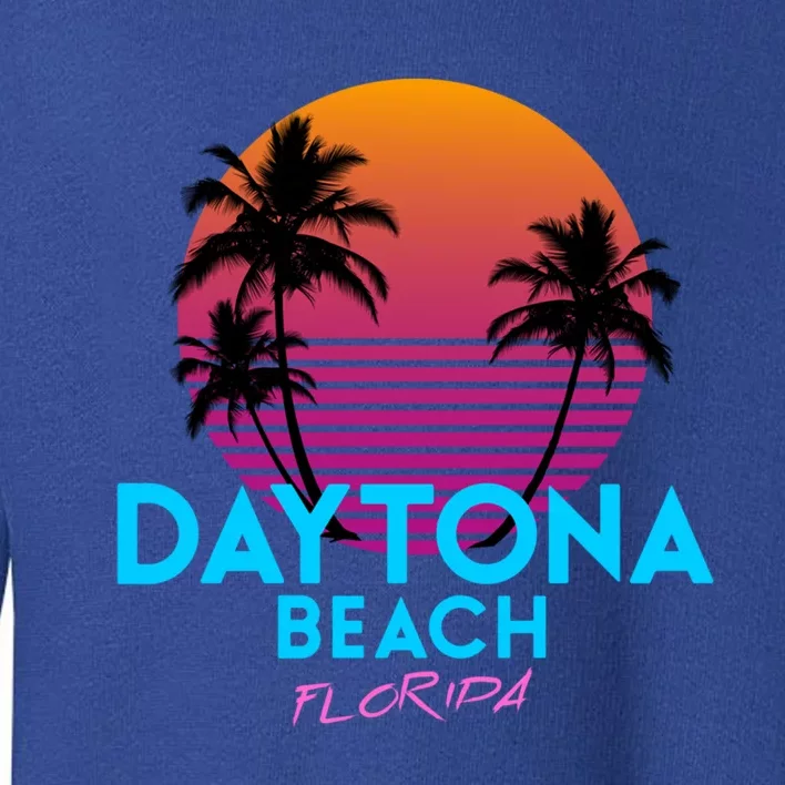 Daytona Beach Florida Retro 80s Gift Toddler Sweatshirt