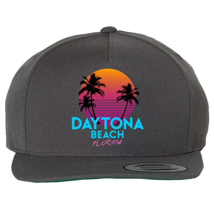 Daytona Beach Florida Retro 80s Gift Wool Snapback Cap