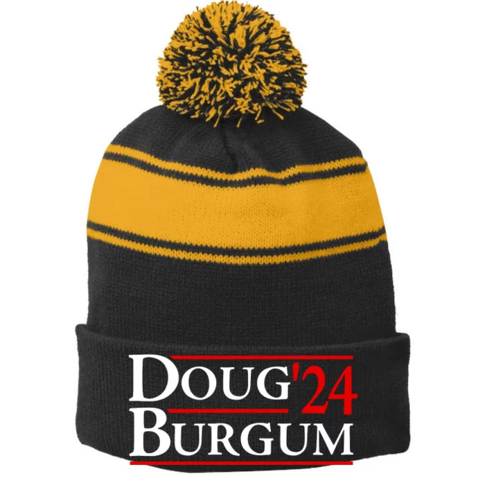 Doug Burgum For America 2024 Stripe Pom Pom Beanie