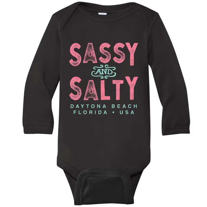 Daytona Beach Florida Souvenir Baby Long Sleeve Bodysuit