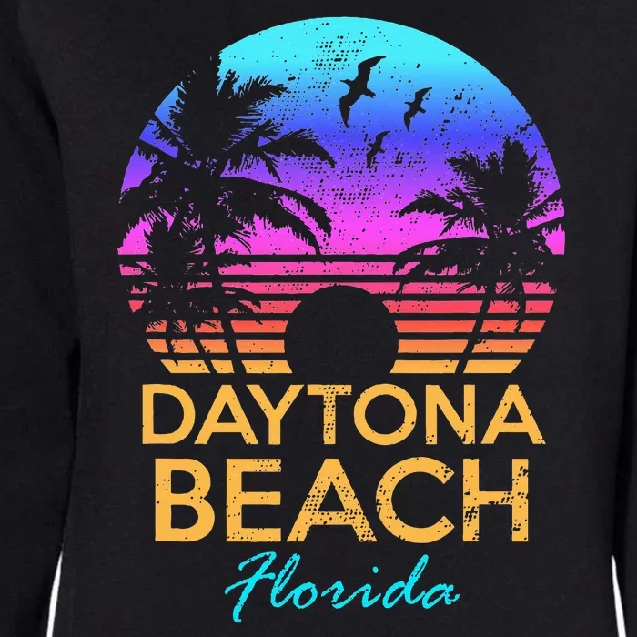 Daytona Beach Florida Vintage Sunset Summer Vibe Graphic Womens California Wash Sweatshirt