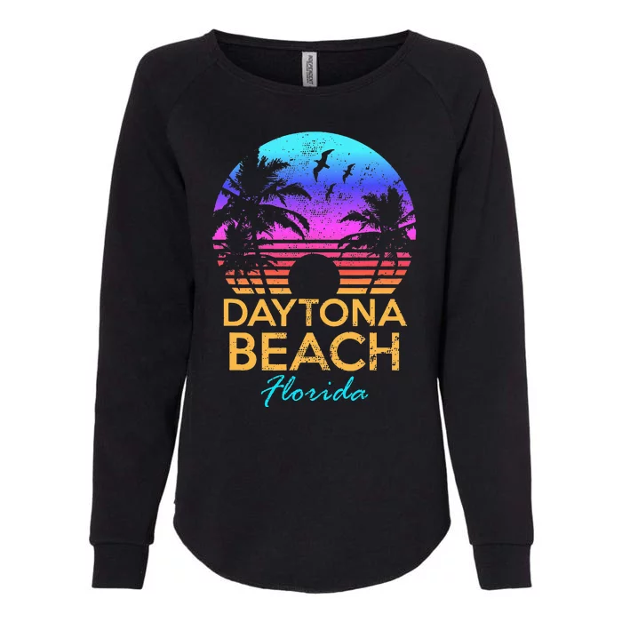 Daytona Beach Florida Vintage Sunset Summer Vibe Graphic Womens California Wash Sweatshirt