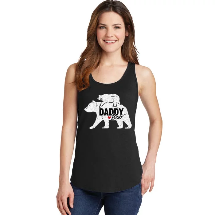 Daddy Bear Fathers Day Cute Baby Cub Papa Dada Pops Ladies Essential Tank