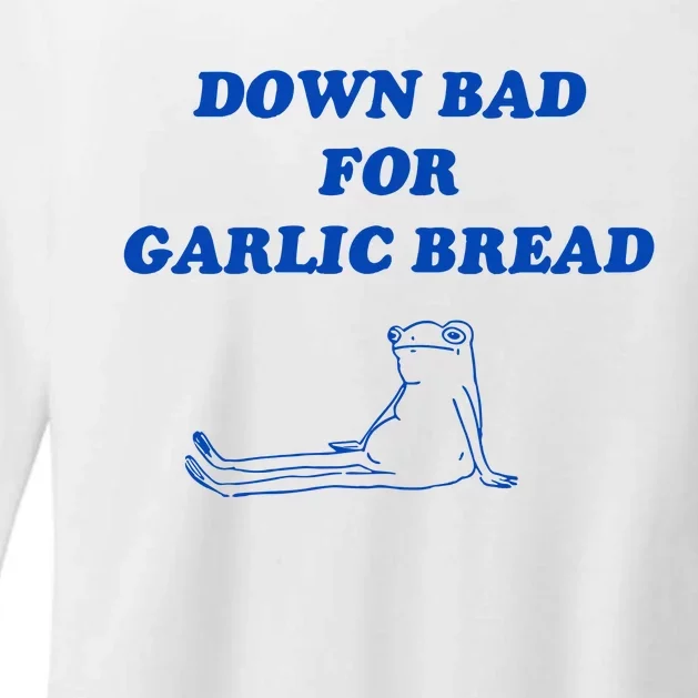 Down Bad For Garlic Bread Froggy Womens CVC Long Sleeve Shirt