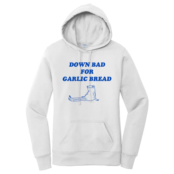 Down Bad For Garlic Bread Froggy Women's Pullover Hoodie