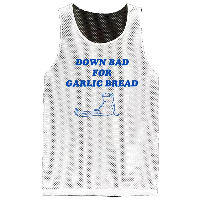 Down Bad For Garlic Bread Froggy Mesh Reversible Basketball Jersey Tank