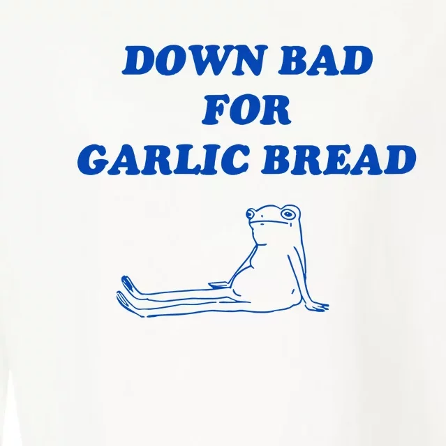 Down Bad For Garlic Bread Froggy Cropped Pullover Crew