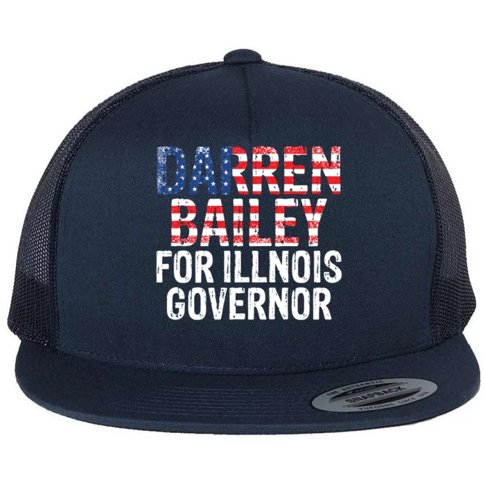 Darren Bailey For Illinois Governor Gift Flat Bill Trucker Hat