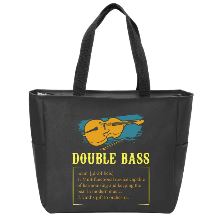 Double Bass For A Contrabass Player Zip Tote Bag