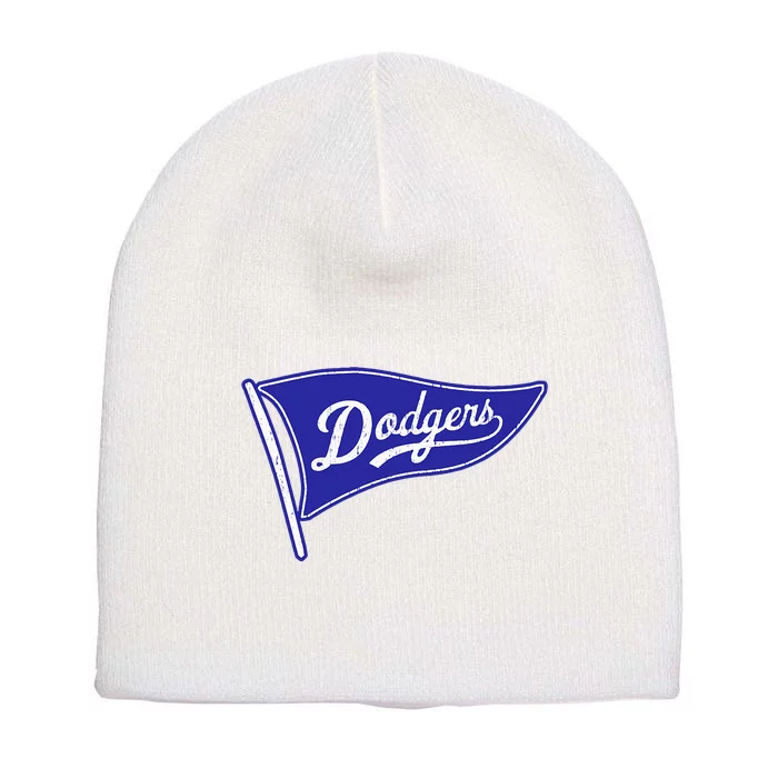 Dodger Baseball Flag Short Acrylic Beanie