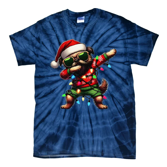 Dabbing Brussels Griffon Dog Sunglasses Cute Christmas Xmas Tie-Dye T-Shirt