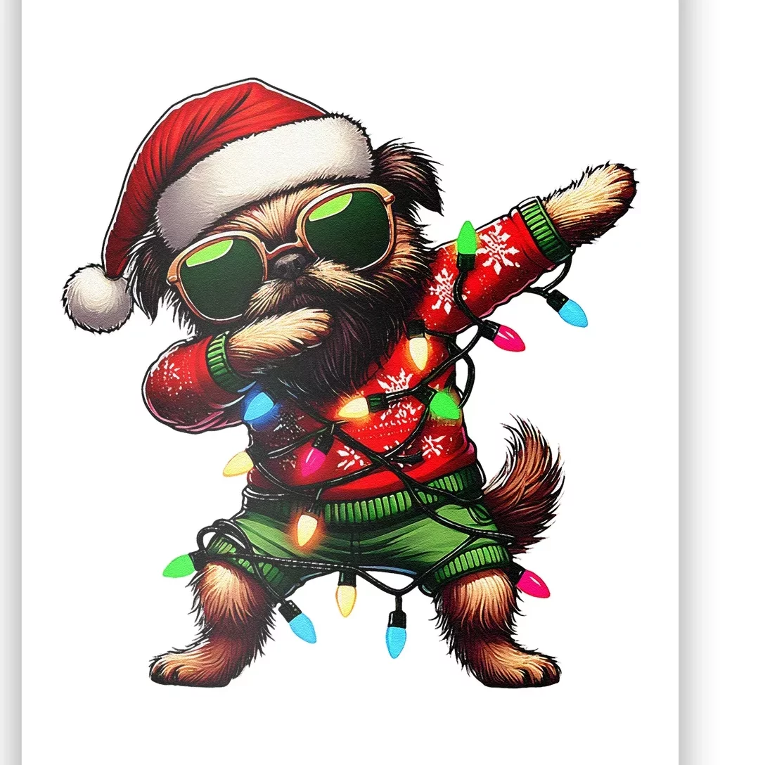 Dabbing Brussels Griffon Dog Sunglasses Cute Christmas Xmas Poster