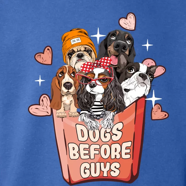 Dogs Before Guys Fries Box Funny Valentine Dog Lover Gift Toddler Hoodie