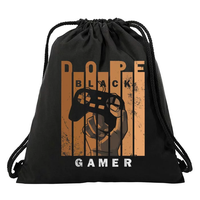 Dope Black Gamer Black Histroy Month Design For Gaming Lover Drawstring Bag