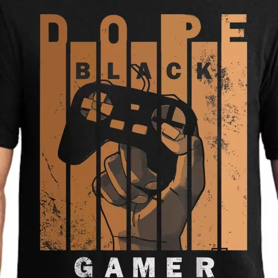 Dope Black Gamer Black Histroy Month Design For Gaming Lover Pajama Set