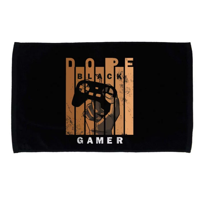 Dope Black Gamer Black Histroy Month Design For Gaming Lover Microfiber Hand Towel