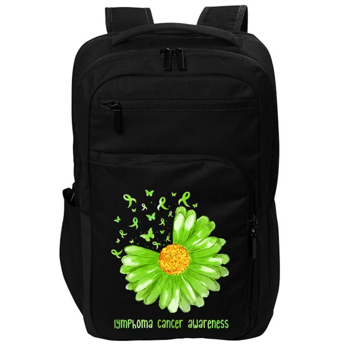 Daisy Butterfly Green Ribbon Lymphoma Cancer Awareness Gift Impact Tech Backpack