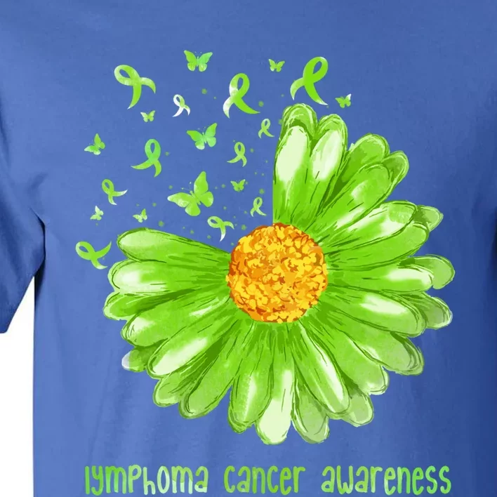 Daisy Butterfly Green Ribbon Lymphoma Cancer Awareness Gift Tall T-Shirt