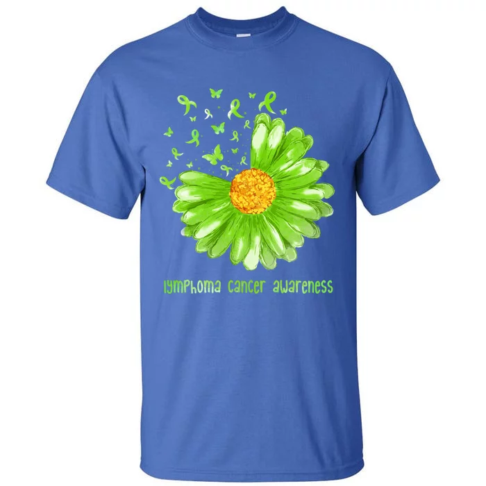 Daisy Butterfly Green Ribbon Lymphoma Cancer Awareness Gift Tall T-Shirt