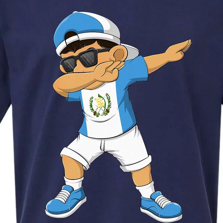 Dabbing Boy Guatemalan Guatemala Flag Kids Dab Dance Sueded Cloud Jersey T-Shirt