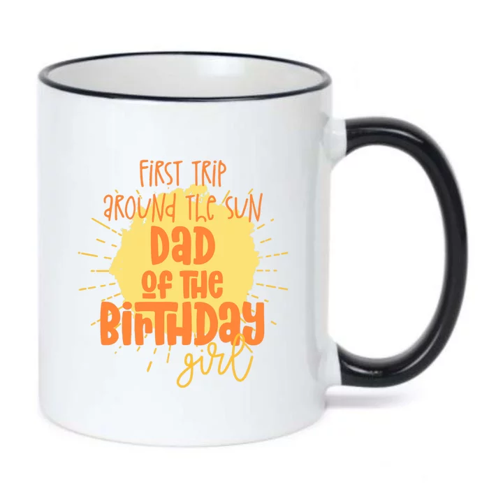 Dad Birthday Girl First Trip Around The Sun Galaxy Party Black Color Changing Mug