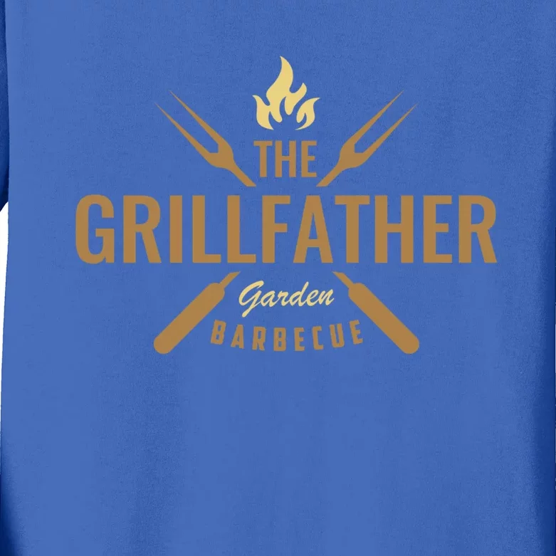 Dad Barbecue Grilling Father Funny Present The Grillfather Gift Kids Long Sleeve Shirt