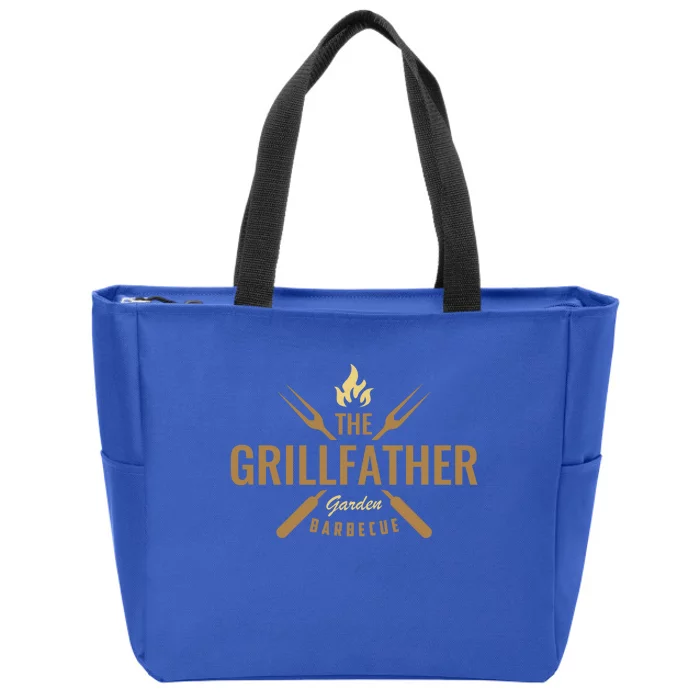 Dad Barbecue Grilling Father Funny Present The Grillfather Gift Zip Tote Bag