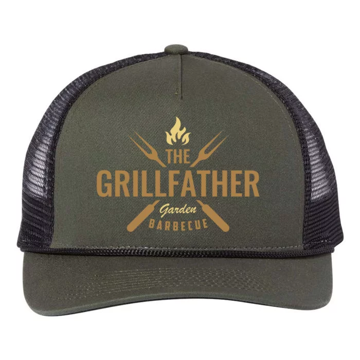 Dad Barbecue Grilling Father Funny Present The Grillfather Gift Retro Rope Trucker Hat Cap