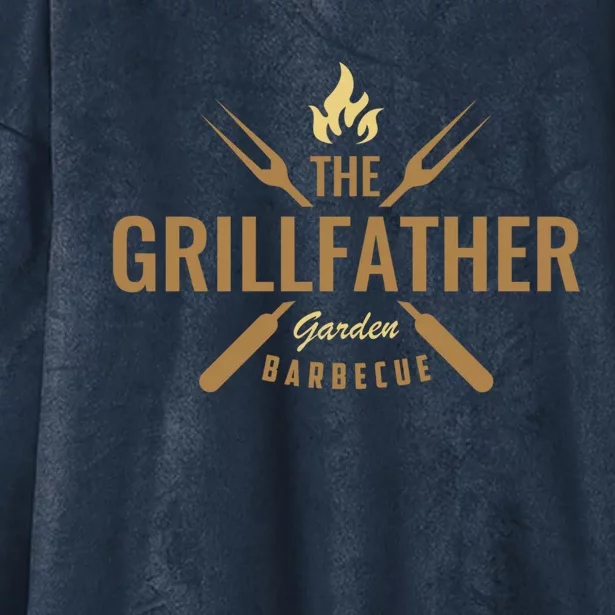 Dad Barbecue Grilling Father Funny Present The Grillfather Gift Hooded Wearable Blanket