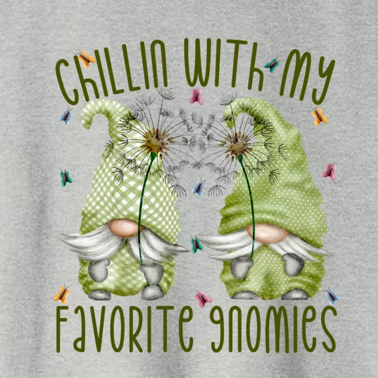 Dandelion Butterfly Gnome Chillin With My Gnomies Gift Women's Crop Top Tee