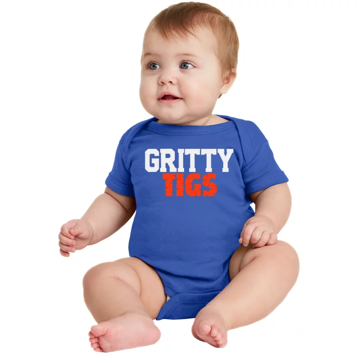 Detroit Baseball Gritty Tigs Baby Bodysuit