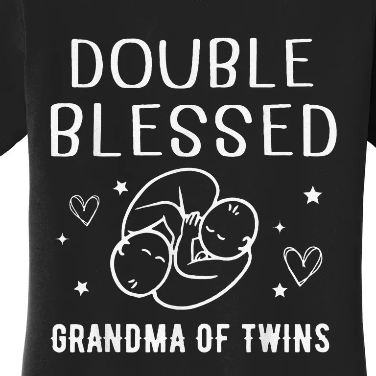 Double Blessed Grandma Of Twins Nana Grandmother Funny Women's T-Shirt