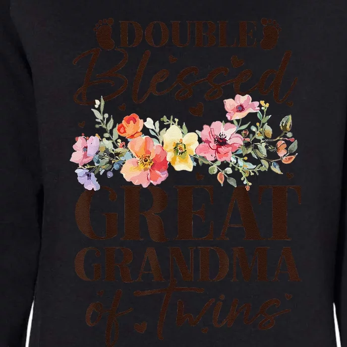 Double Blessed Great Grandma Of Twins Funny Twin Womens California Wash Sweatshirt