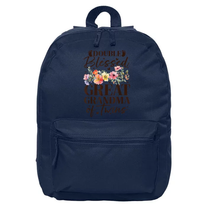 Double Blessed Great Grandma Of Twins Funny Twin 16 in Basic Backpack