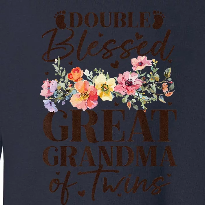 Double Blessed Great Grandma Of Twins Funny Twin Toddler Sweatshirt