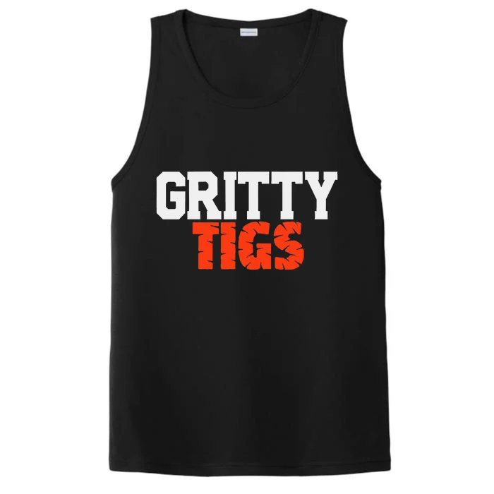 Detroit Baseball Gritty Tigs Performance Tank