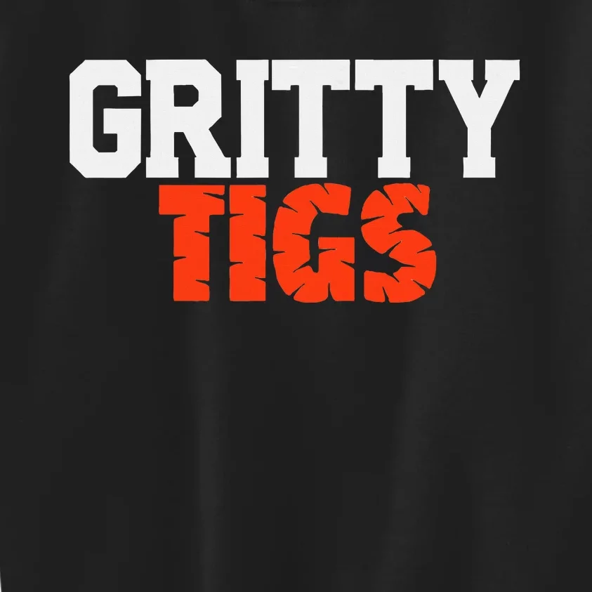 Detroit Baseball Gritty Tigs Kids Sweatshirt